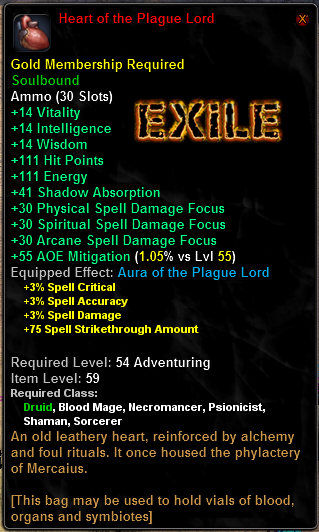 In-game tooltip for Heart of the Plague Lord