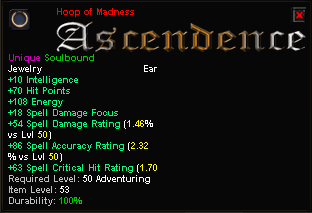 In-game tooltip for Hoop of Madness