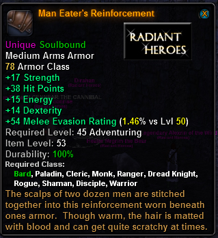 In-game tooltip for Man Eater's Reinforcements