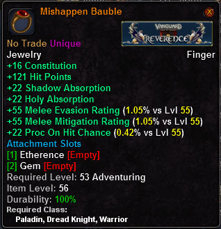In-game tooltip for Mishappen Bauble