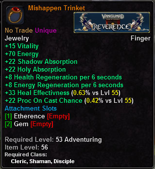 In-game tooltip for Mishappen Trinket