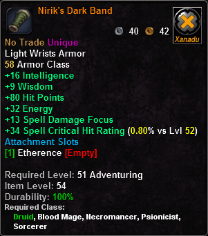 In-game tooltip for Nirik's Dark Band