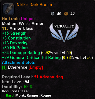 In-game tooltip for Nirik's Dark Bracer
