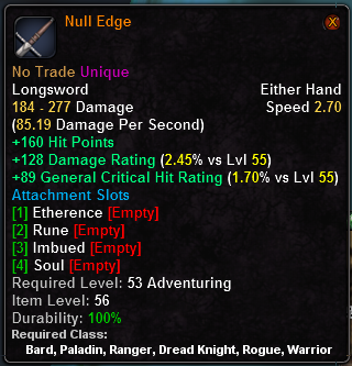 In-game tooltip for Null Edge