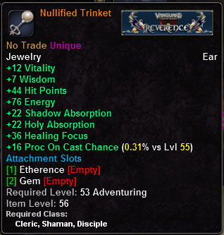 In-game tooltip for Nullified Trinket
