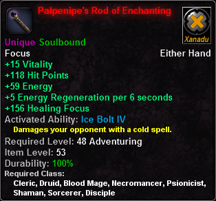 In-game tooltip for Palpenipe's Rod of Enchanting