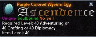 In-game tooltip for Purple Colored Wyvern Egg