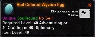 In-game tooltip for Red Colored Wyvern Egg