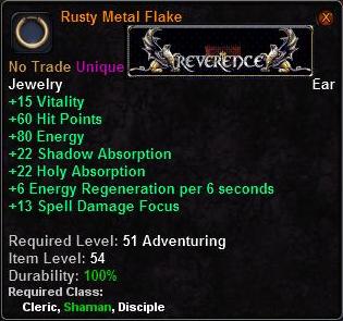 In-game tooltip for Rusty Metal Flake