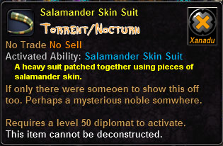 In-game tooltip for Salamander Skin Suit