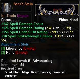 In-game tooltip for Seer's Stein