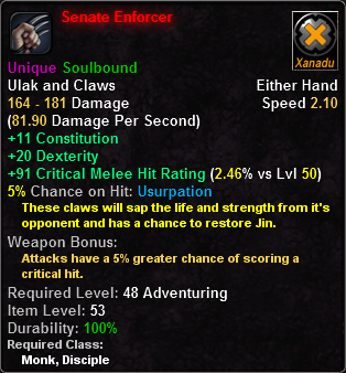 In-game tooltip for Senate Enforcer