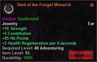 In-game tooltip for Stud of the Fungal Monarch