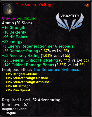 In-game tooltip for The Sorcerer's Bag
