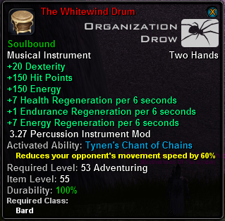 In-game tooltip for The Whitewind Drum