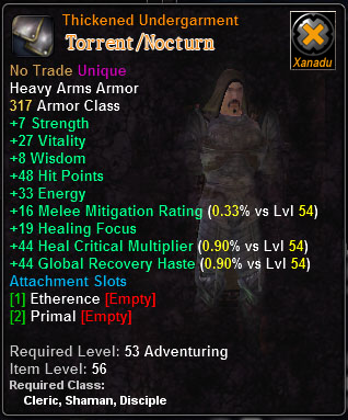 In-game tooltip for Thickened Undergarment