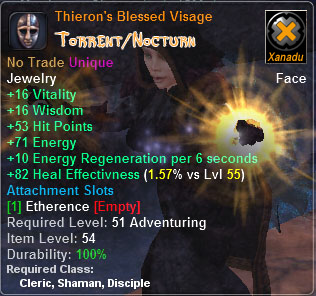 In-game tooltip for Thieron's Blessed Visage
