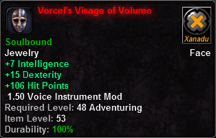 In-game tooltip for Vercel's Visage of Volume