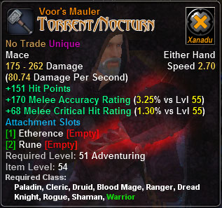 In-game tooltip for Voor's Mauler