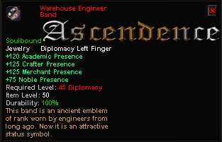 In-game tooltip for Warehouse Engineer Band