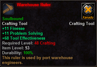 In-game tooltip for Warehouse Ruler