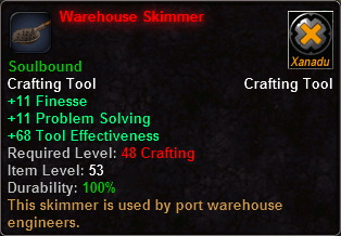 In-game tooltip for Warehouse Skimmer