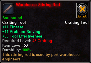 In-game tooltip for Warehouse Stirring Rod
