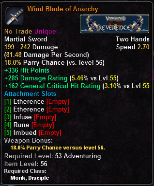 In-game tooltip for Wind Blade of Anarchy