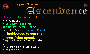 In-game tooltip for Wyvern Shimmer