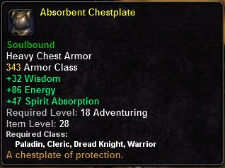 In-game tooltip for Absorbent Chestplate