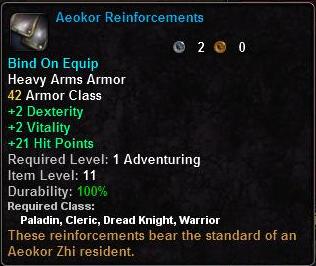 In-game tooltip for Aeokor Reinforcements