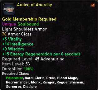 In-game tooltip for Amice of Anarchy