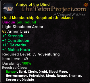 In-game tooltip for Amice of the Blind