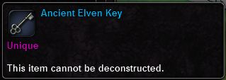 In-game tooltip for Ancient Elven Key