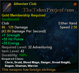 In-game tooltip for Athenian Club