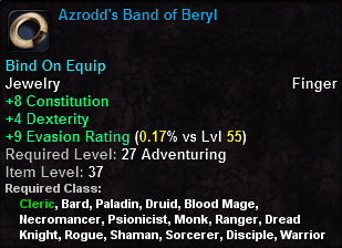 In-game tooltip for Azrodd's Band of Beryl