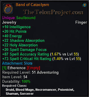 In-game tooltip for Band of Cataclysm