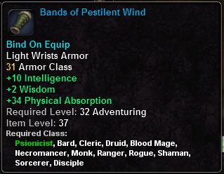 In-game tooltip for Bands Of Pestilent Wind