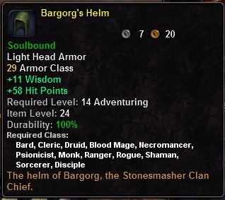 In-game tooltip for Bargorg's Helm