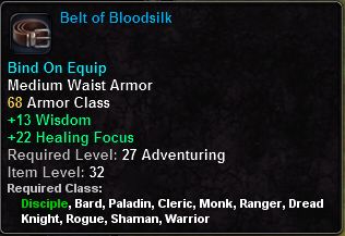 In-game tooltip for Belt Of Bloodsilk