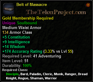 In-game tooltip for Belt of Massacre