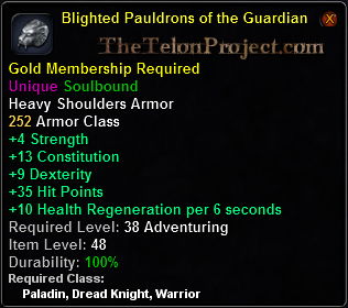 In-game tooltip for Blighted Paudrons of the Guardian