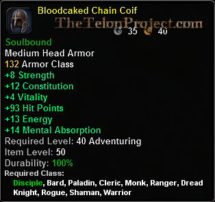 In-game tooltip for Bloodcaked Chain Coif