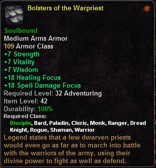 In-game tooltip for Bolsters Of The Warpriest