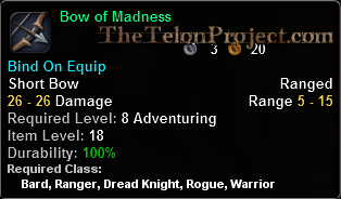 In-game tooltip for Bow Of Madness