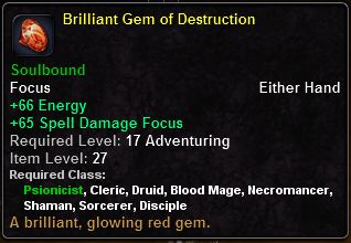 In-game tooltip for Brilliant Gem Of Destruction