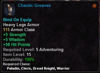 In-game tooltip for Chaotic Greaves