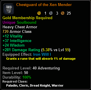 In-game tooltip for Chestguard of the Xenn Mender