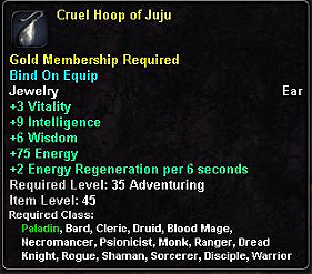 In-game tooltip for Cruel Hoop of Juju
