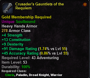 In-game tooltip for Crusader s Gauntlets of the Requiem